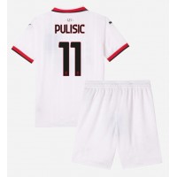 Camiseta AC Milan Christian Pulisic #11 Segunda Equipación Replica 2024-25 para niños mangas cortas (+ Pantalones cortos)